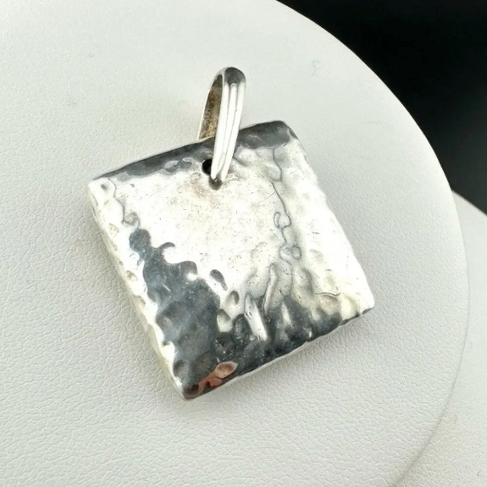 Silpada Hammered Puffy Square Pendant S1118 - Picture 5 of 5